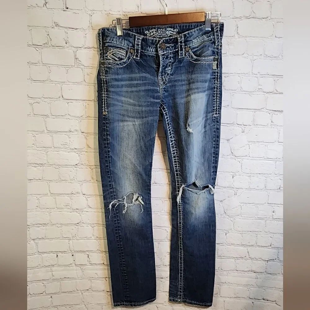 Men's Silver "925" straight jeans, size 29 X 32
